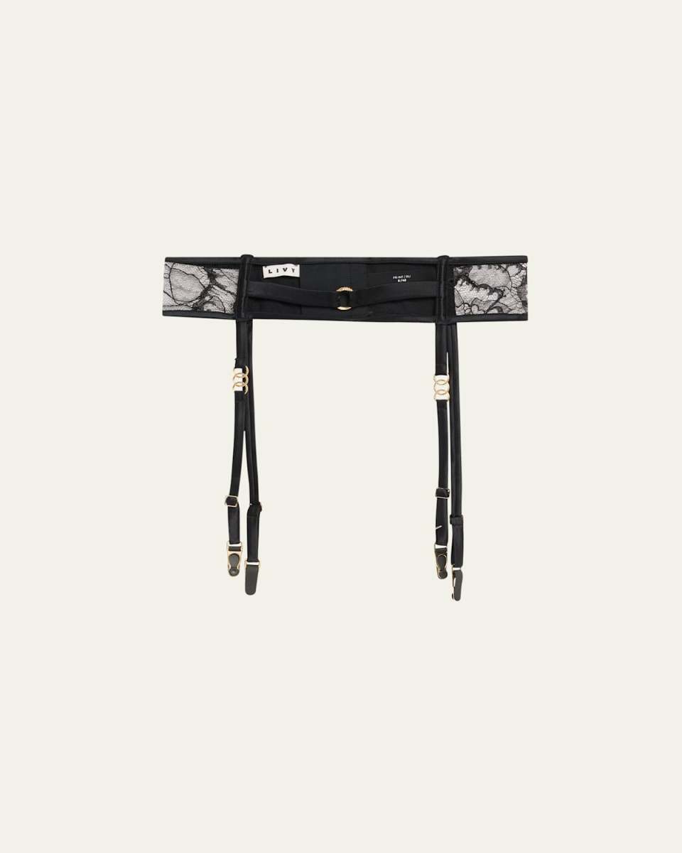 Adorn Lace & Silk Satin Suspender Belt